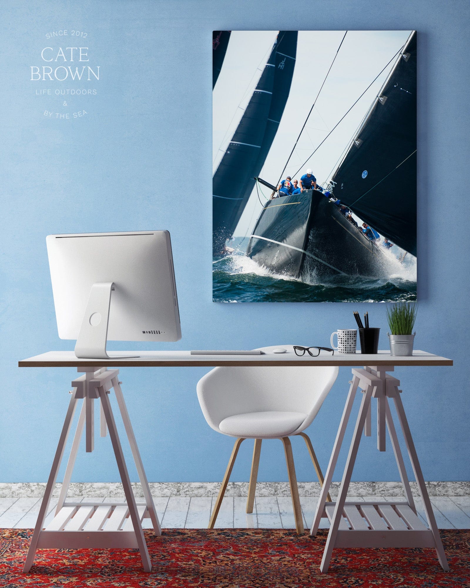 Cate Brown Photo Canvas / 16"x24" / None (Print Only) Hanuman at the Mark  //  Nautical Photography Made to Order Ocean Fine Art