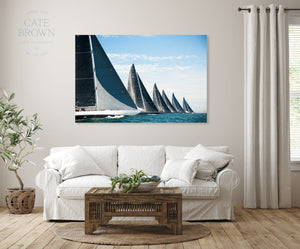 Cate Brown Photo Canvas / 16"x24" / None (Print Only) J Class at the Start  //  Nautical Photography Made to Order Ocean Fine Art