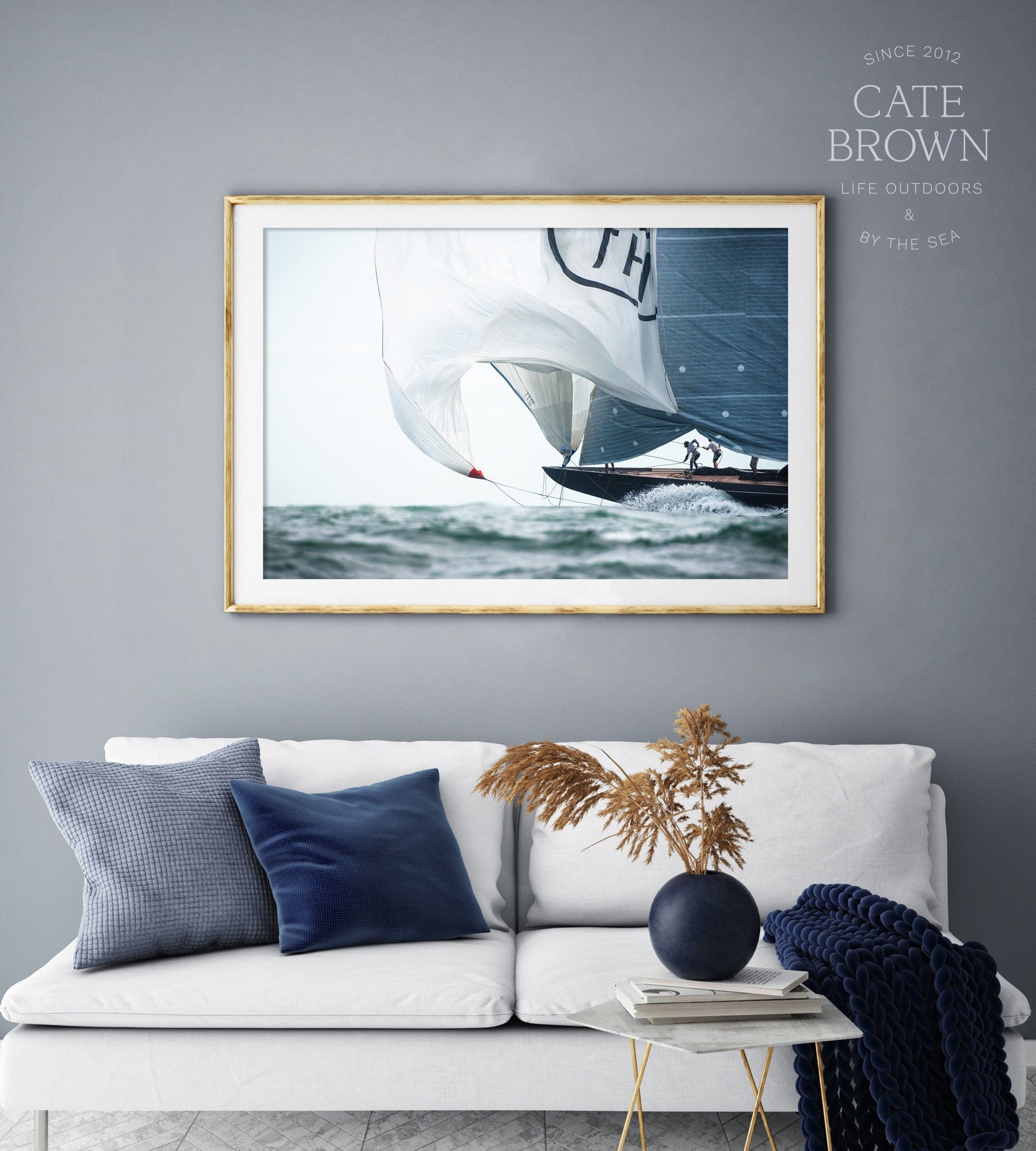 Cate Brown Photo Fine Art Print / 30"x45" / Silver Lionheart Spinnaker  //  Nautical Photography Made to Order Ocean Fine Art