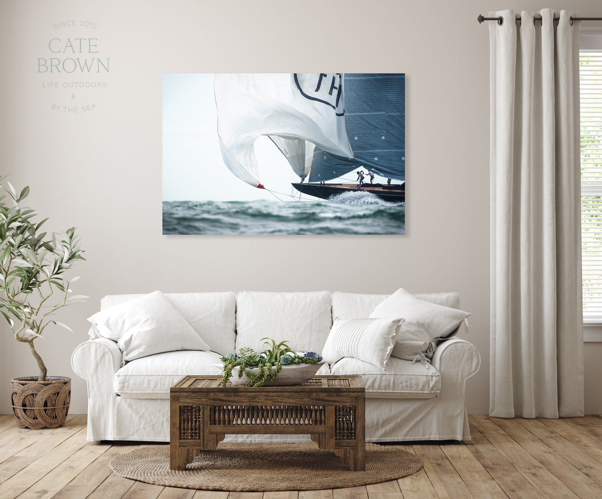 Cate Brown Photo Metal / 30"x45" / None (Print Only) Lionheart Spinnaker  //  Nautical Photography Made to Order Ocean Fine Art