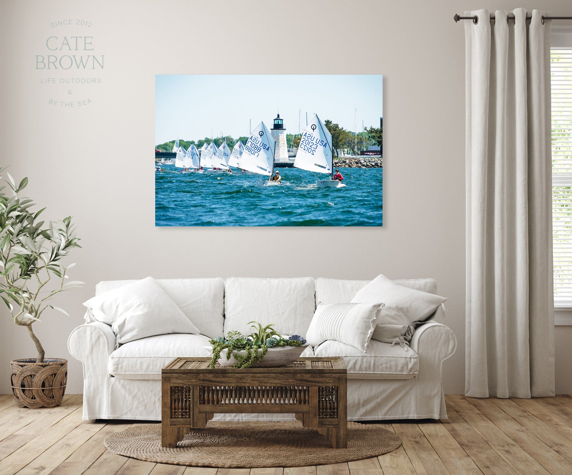 Cate Brown Photo Canvas / 16"x24" / None (Print Only) Optis at Goat Island  //  Nautical Photography Made to Order Ocean Fine Art