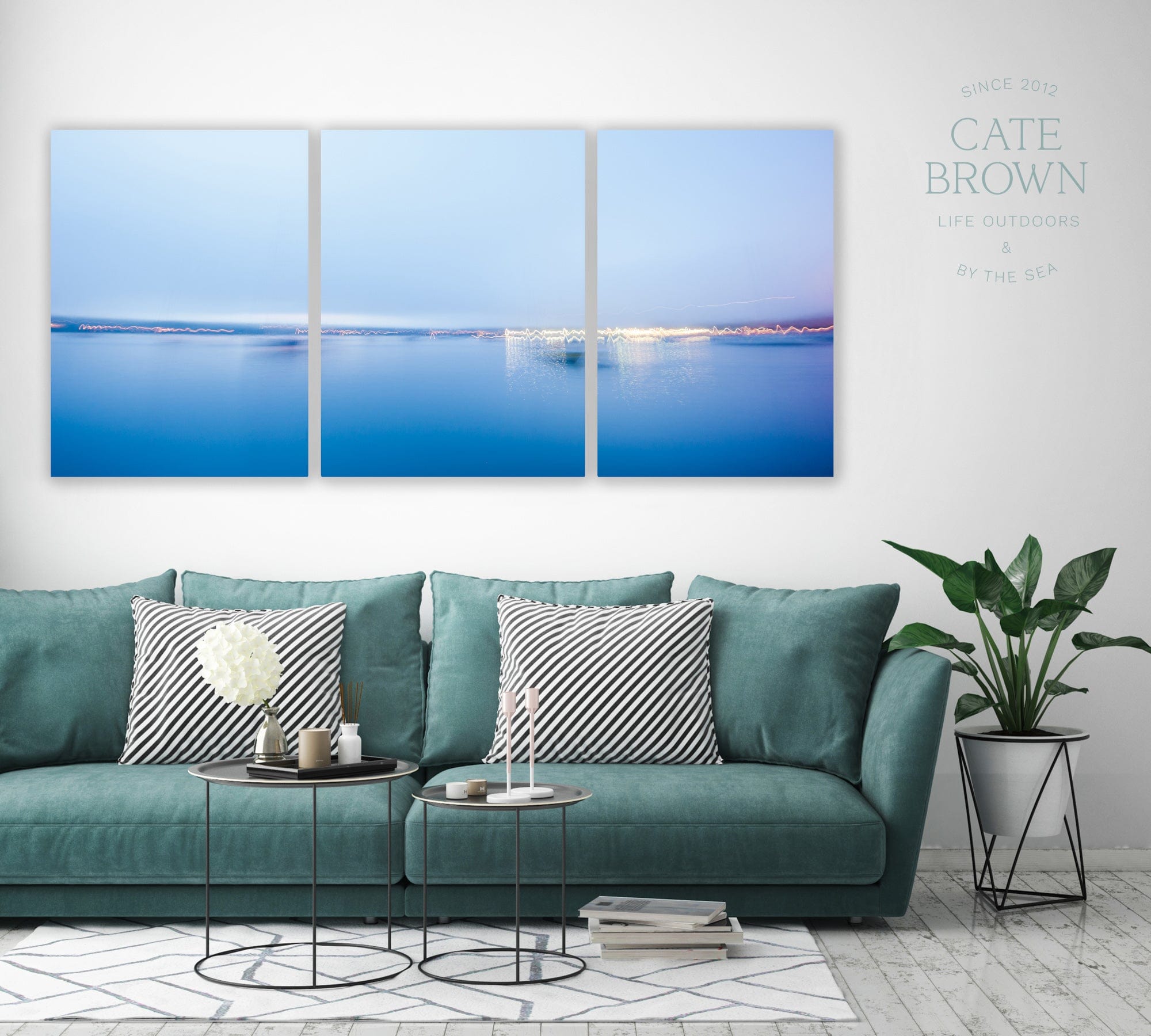 Cate Brown Photo Canvas Panels / 30"x67.5" / None (Print Only) Stonington Harbor at Dusk  //  Seascape Photography Made to Order Ocean Fine Art