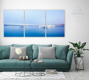 Cate Brown Photo Canvas Panels / 30"x67.5" / None (Print Only) Stonington Harbor at Dusk  //  Seascape Photography Made to Order Ocean Fine Art