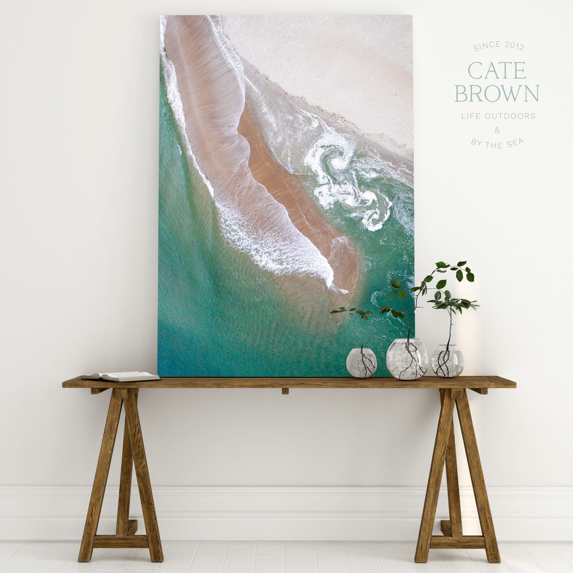 Cate Brown Photo Canvas / 16"x24" / None (Print Only) Narrows #2  //  Aerial Photography Made to Order Ocean Fine Art