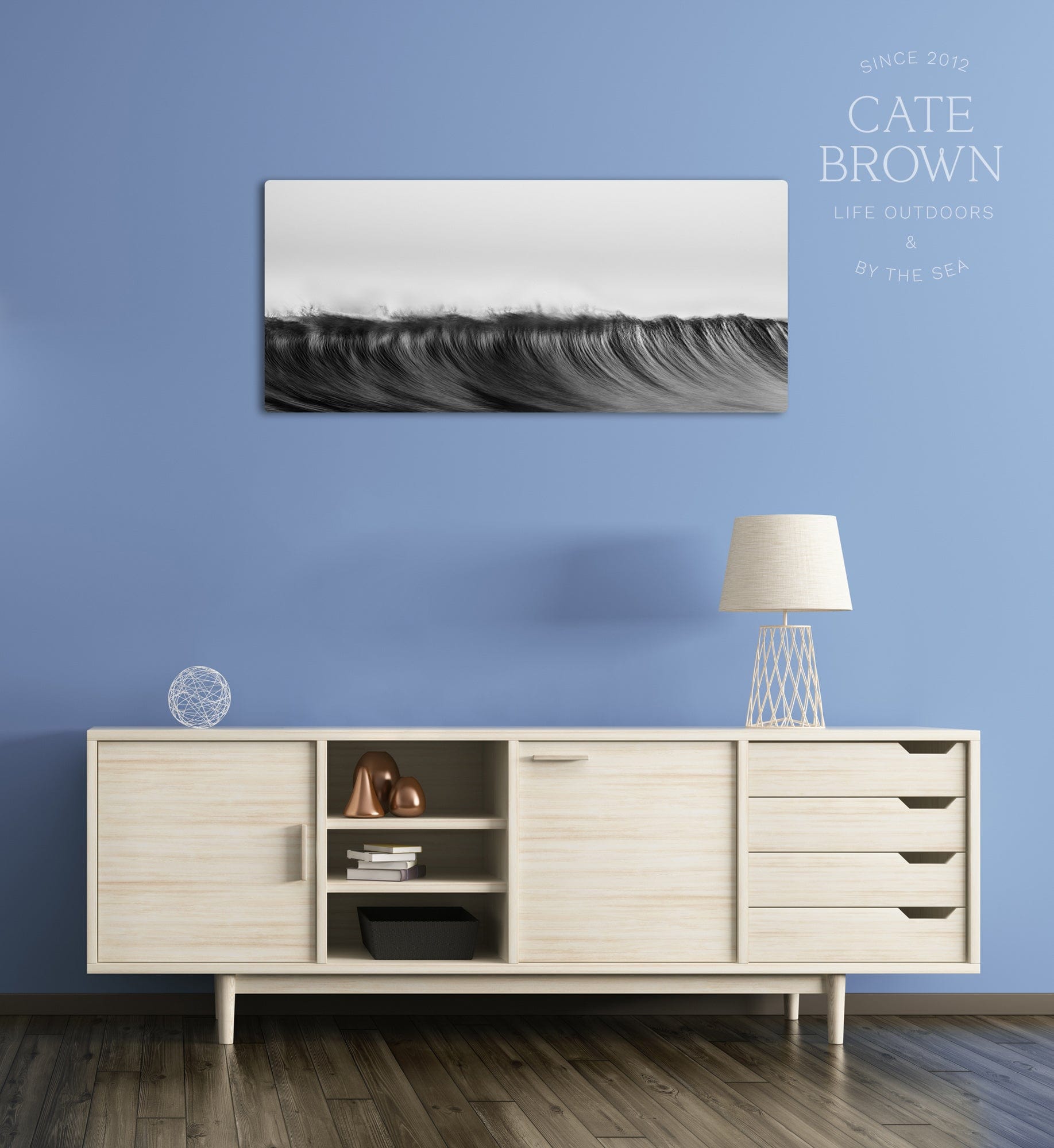 Cate Brown Photo Canvas / 12"x27" / None (Print Only) Waves of Silver  //  Seascape Photography Made to Order Ocean Fine Art