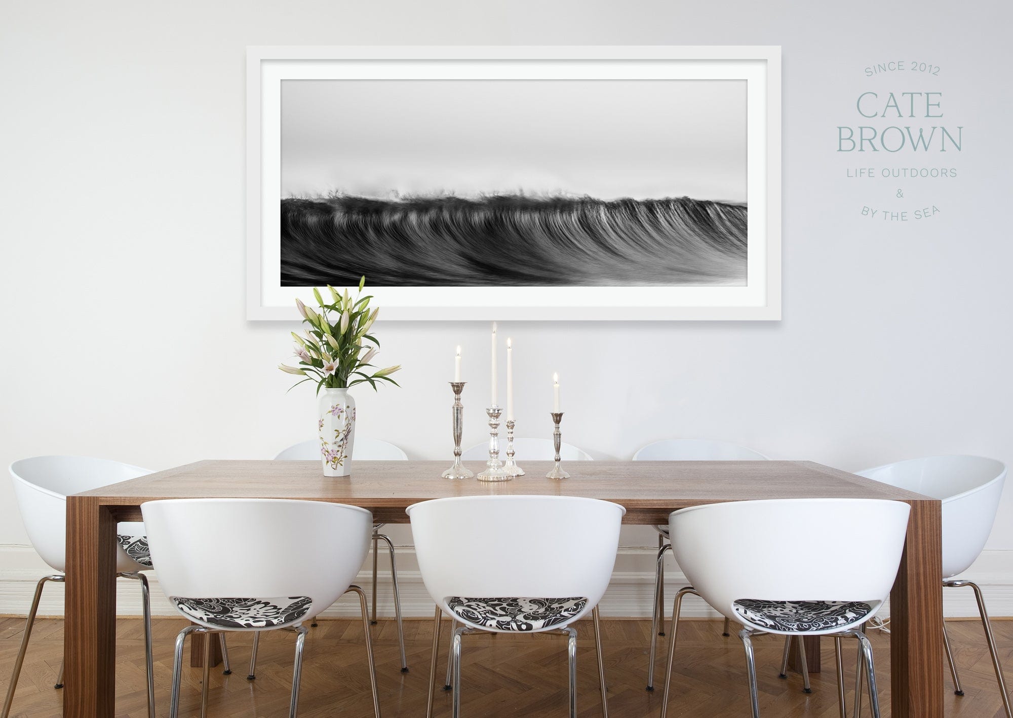 Cate Brown Photo Fine Art Print / 8"x18" / None (Print Only) Waves of Silver  //  Seascape Photography Made to Order Ocean Fine Art
