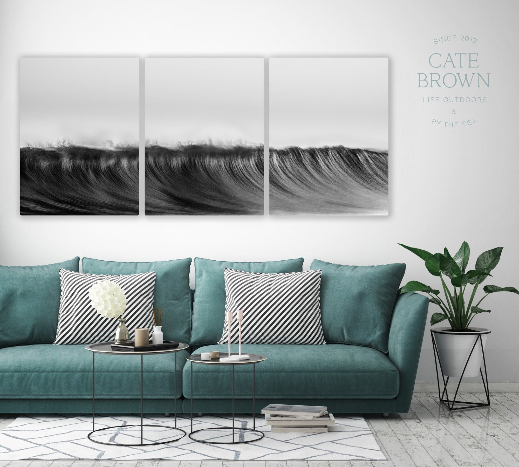 Cate Brown Photo Canvas Panels / 30"x67.5" / None (Print Only) Waves of Silver  //  Seascape Photography Made to Order Ocean Fine Art