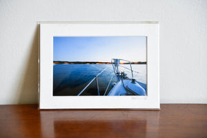 Cate Brown Photo Moored at Dusk // Matted Mini Print 5x7" Available Inventory Ocean Fine Art