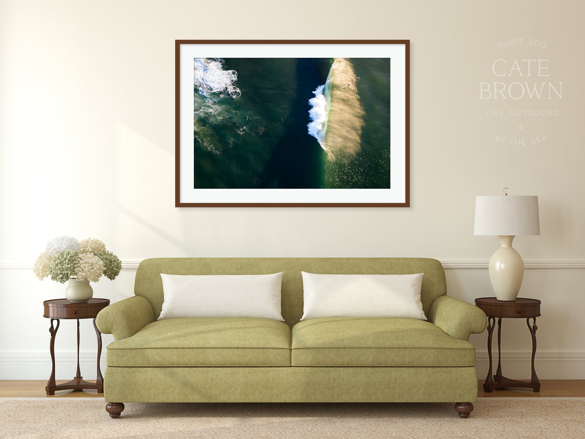 Cate Brown Photo Fine Art Print / 8"x12" / None (Print Only) Golden Waves  //  Aerial Photography Made to Order Ocean Fine Art