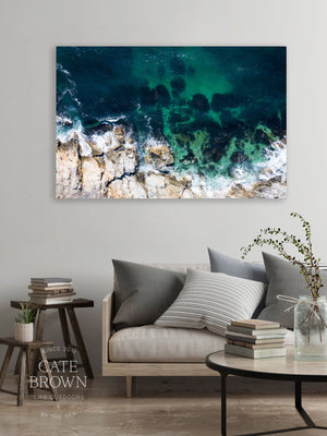 Cate Brown Photo Canvas / 16"x24" / None (Print Only) Beavertail #8  //  Aerial Photography Made to Order Ocean Fine Art