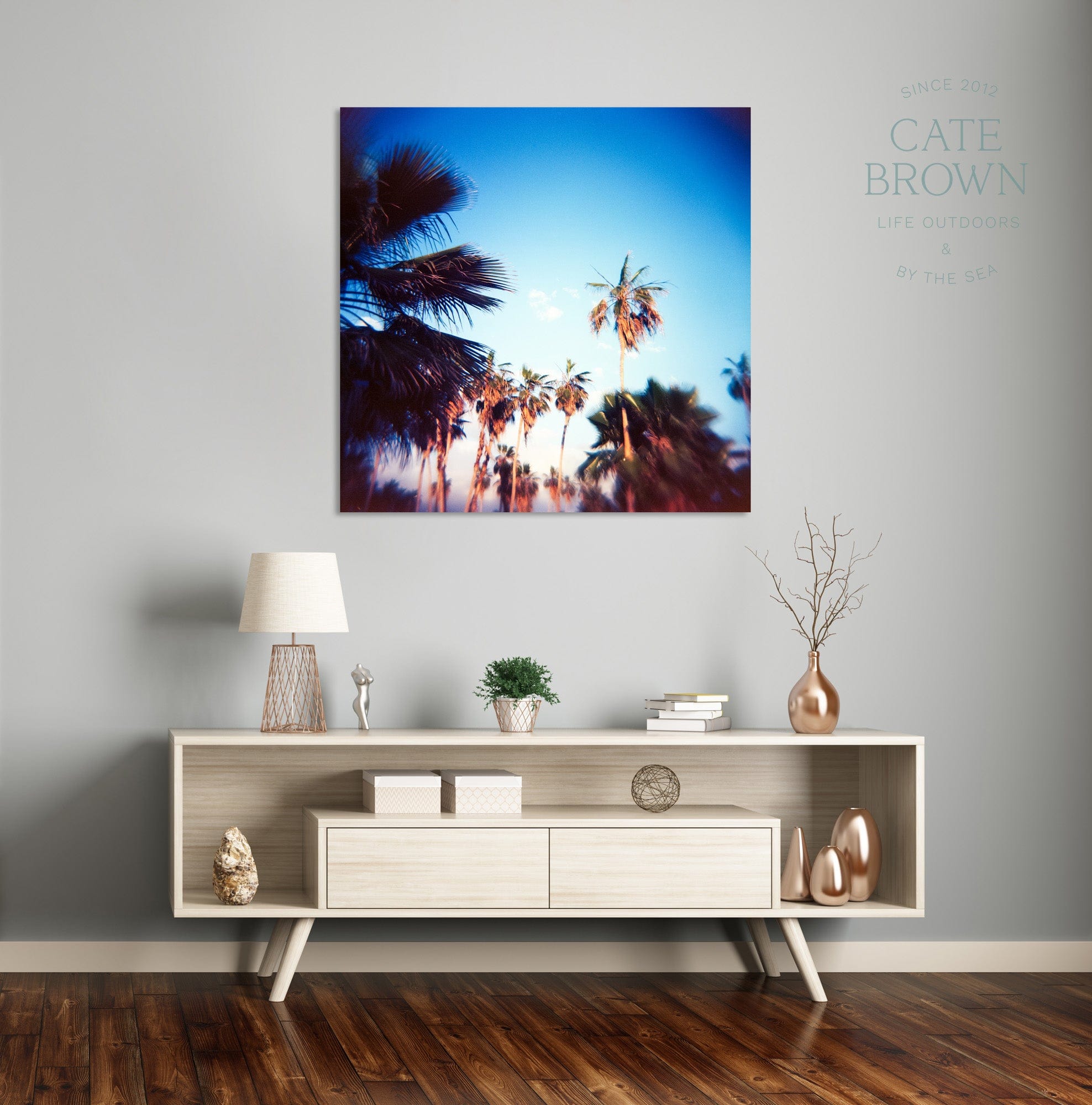 Cate Brown Photo Canvas / 16"x16" / None (Print Only) Baja Palms #1  //  Film Photography Made to Order Ocean Fine Art