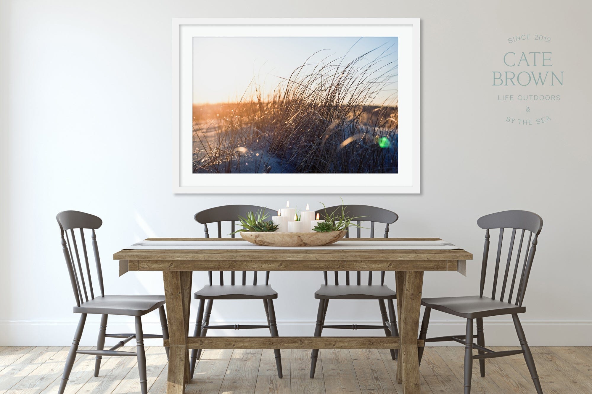 Cate Brown Photo Fine Art Print / 8"x12" / None (Print Only) Beach Grass in Gold #1  //  Film Photography Made to Order Ocean Fine Art