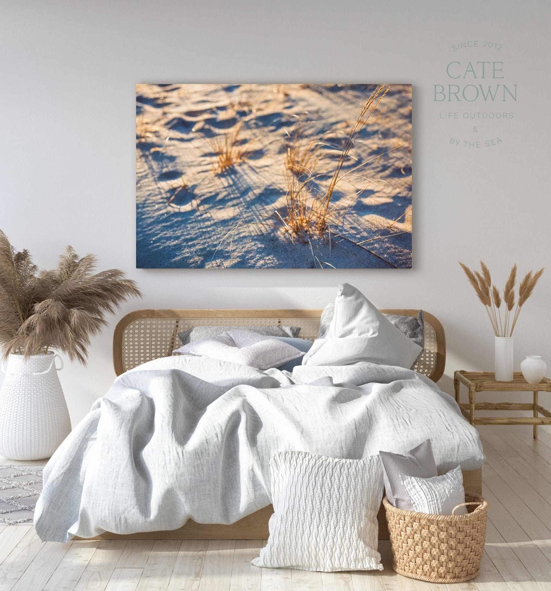 Cate Brown Photo Canvas / 16"x24" / None (Print Only) Beach Grass in Gold #2  //  Film Photography Made to Order Ocean Fine Art