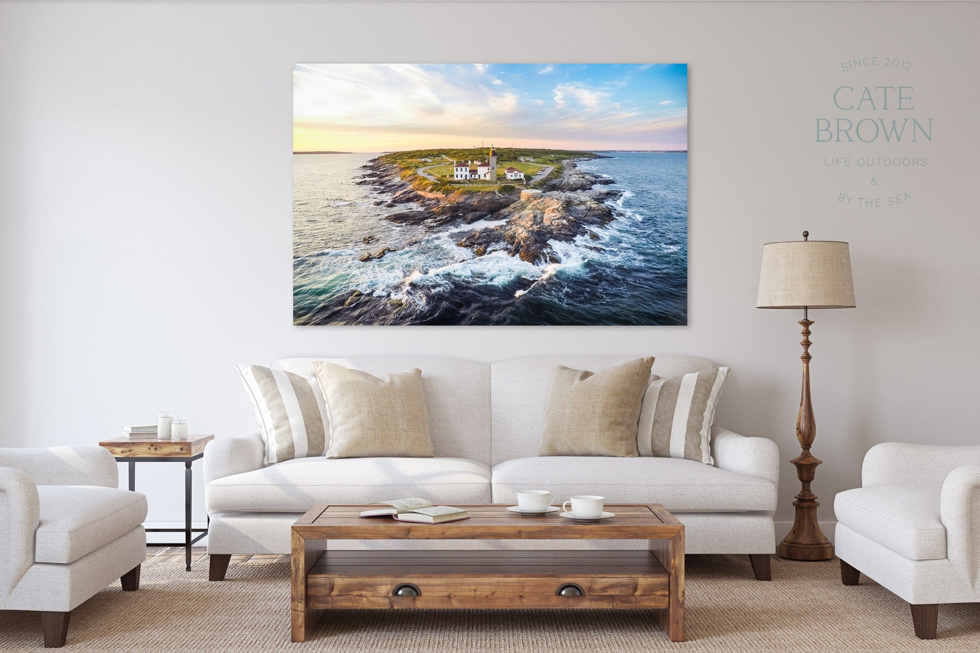 Cate Brown Photo Canvas / 16"x24" / None (Print Only) Beavertail #3  //  Aerial Photography Made to Order Ocean Fine Art