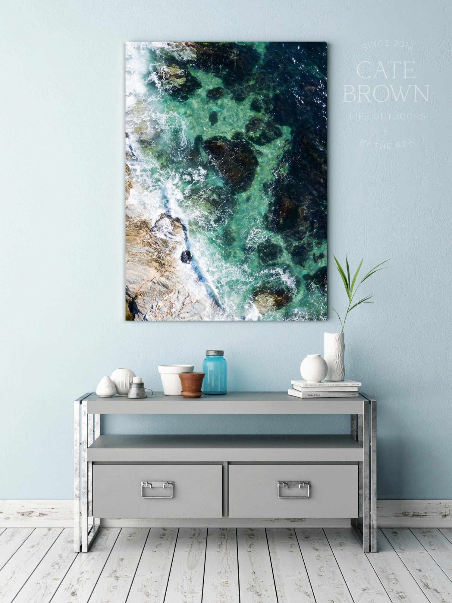 Cate Brown Photo Canvas / 16"x24" / None (Print Only) Beavertail #10  //  Aerial Photography Made to Order Ocean Fine Art