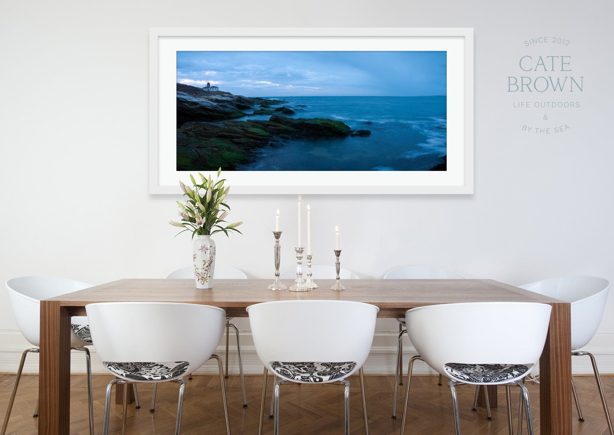 Cate Brown Photo Fine Art Print / 8"x18" / None (Print Only) Beavertail Panoramic #4  //  Landscape Photography Made to Order Ocean Fine Art