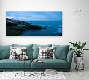 Cate Brown Photo Metal / 12"x27" / None (Print Only) Beavertail Panoramic #4  //  Landscape Photography Made to Order Ocean Fine Art