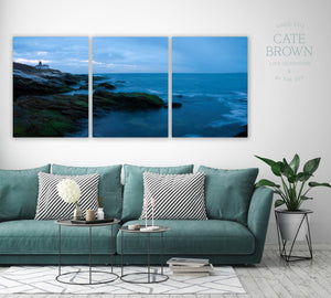 Cate Brown Photo Canvas Panels / 30"x67.5" / None (Print Only) Beavertail Panoramic #4  //  Landscape Photography Made to Order Ocean Fine Art