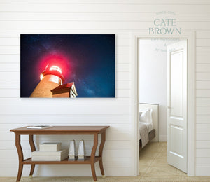 Cate Brown Photo Canvas / 16"x24" / None (Print Only) Stars Over Brant Point Light  //  Landscape Photography Made to Order Ocean Fine Art