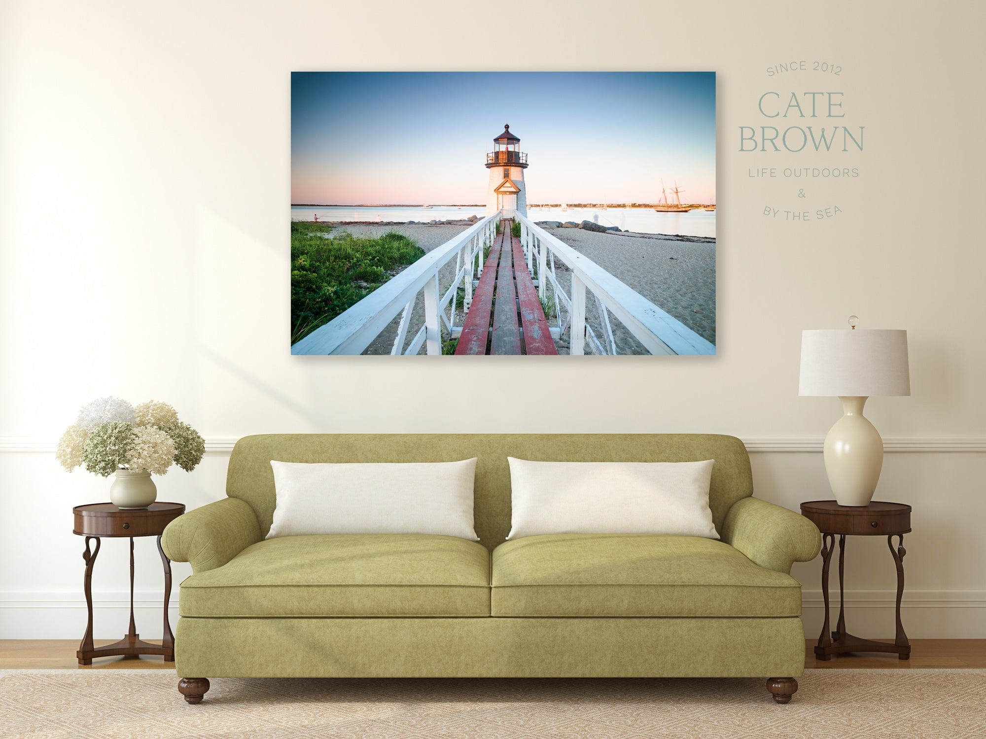 Cate Brown Photo Canvas / 16"x24" / None (Print Only) Brant Point Light at Dusk  //  Landscape Photography Made to Order Ocean Fine Art
