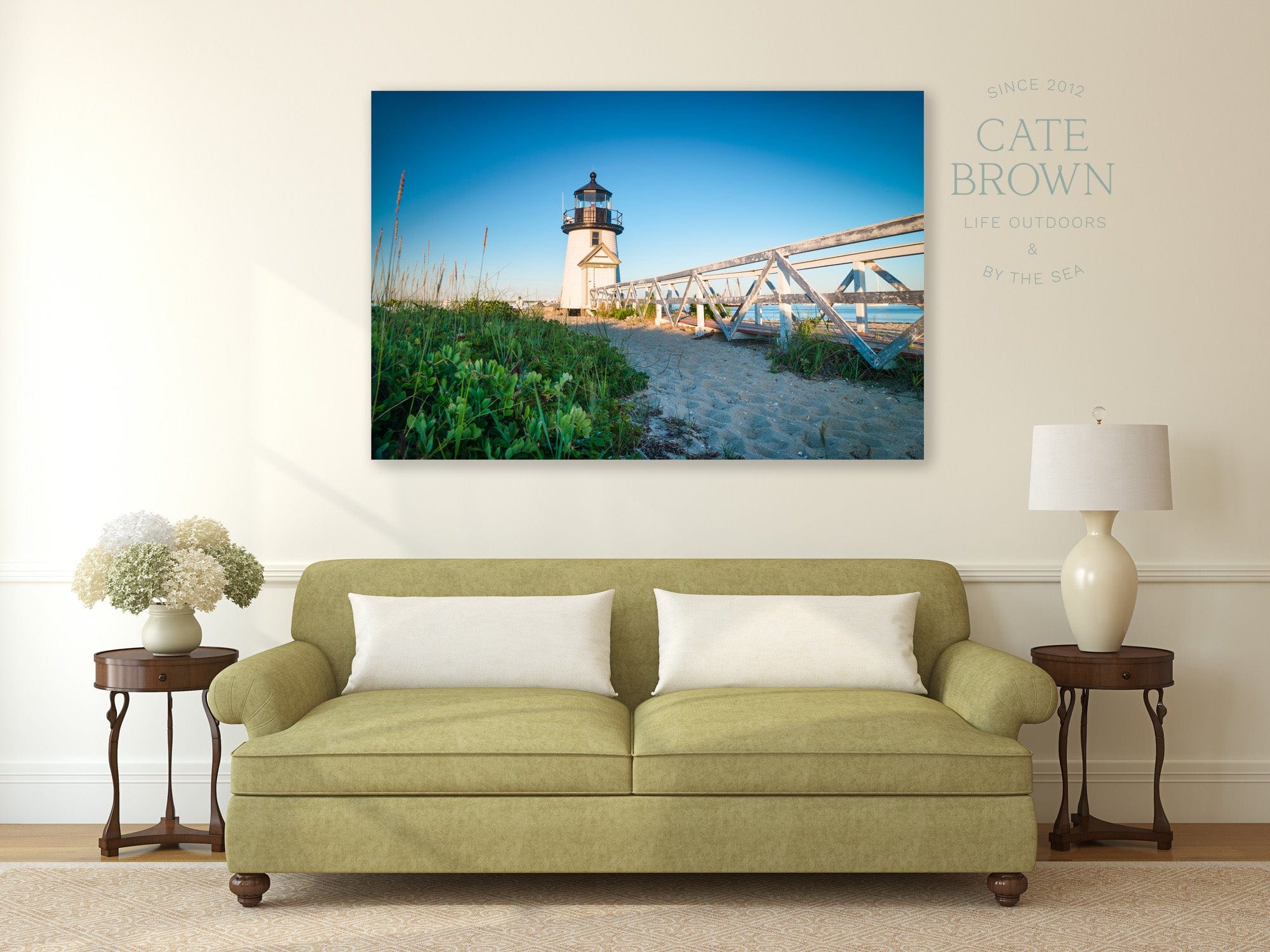 Cate Brown Photo Canvas / 16"x24" / None (Print Only) Brant Point Light from the Reeds  //  Landscape Photography Made to Order Ocean Fine Art