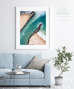 Cate Brown Photo Fine Art Print / 8"x12" / None (Print Only) Breachway #1  //  Aerial Photography Made to Order Ocean Fine Art