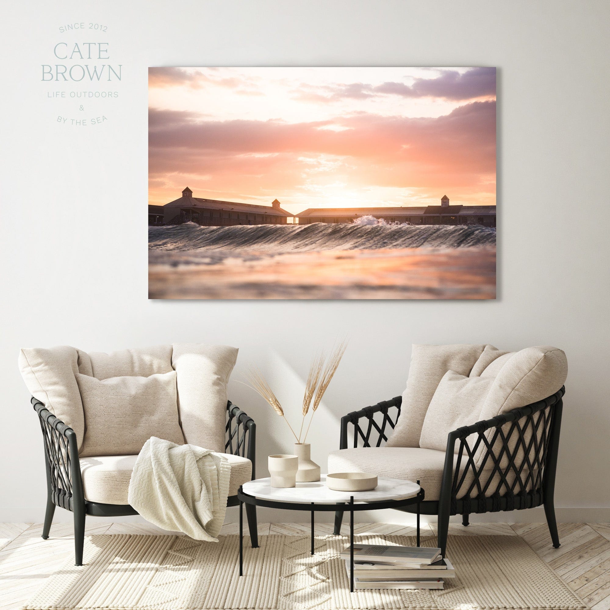 Cate Brown Photo Canvas / 16"x24" / None (Print Only) Cabana Sunset  //  Seascape Photography Made to Order Ocean Fine Art