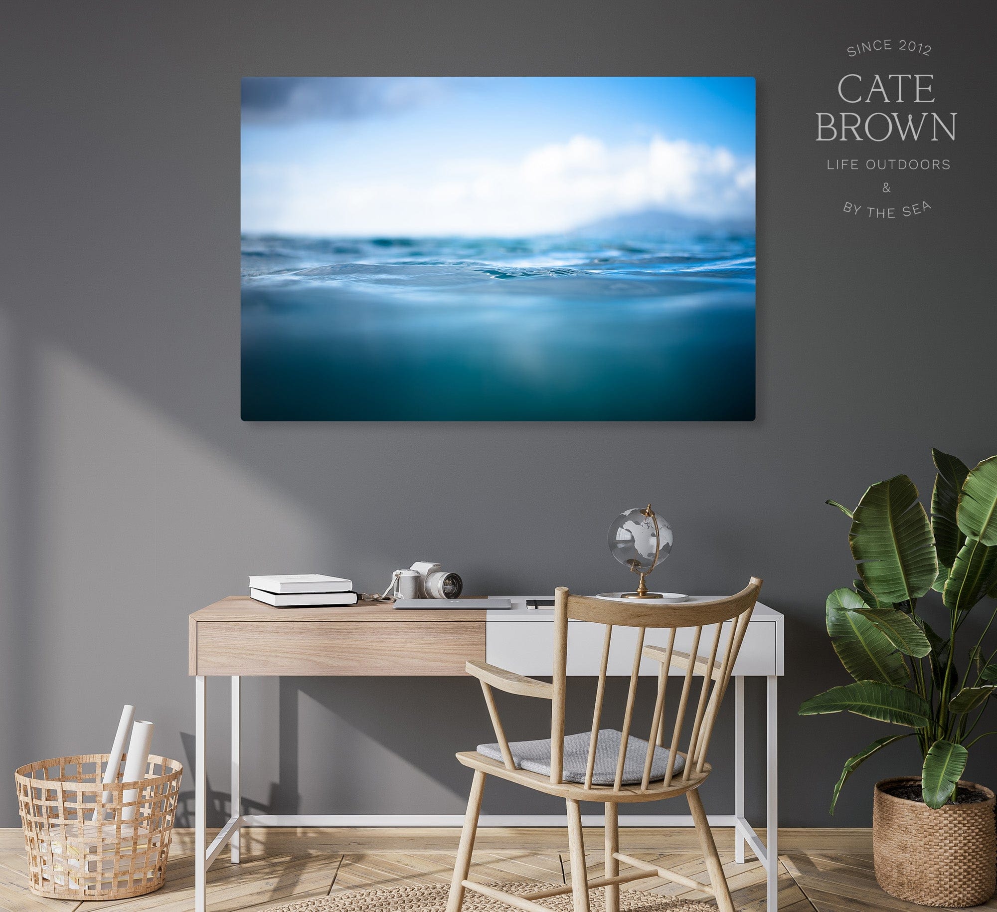 Cate Brown Photo Canvas / 16"x24" / None (Print Only) Blue Silk  //  Ocean Photography Made to Order Ocean Fine Art