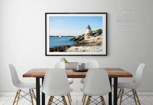 Cate Brown Photo Fine Art Print / 8"x12" / None (Print Only) Castle Hill Light in Sun  //  Landscape Photography Made to Order Ocean Fine Art