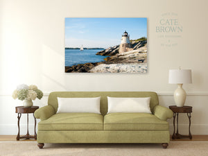 Cate Brown Photo Canvas / 16"x24" / None (Print Only) Castle Hill Light in Sun  //  Landscape Photography Made to Order Ocean Fine Art
