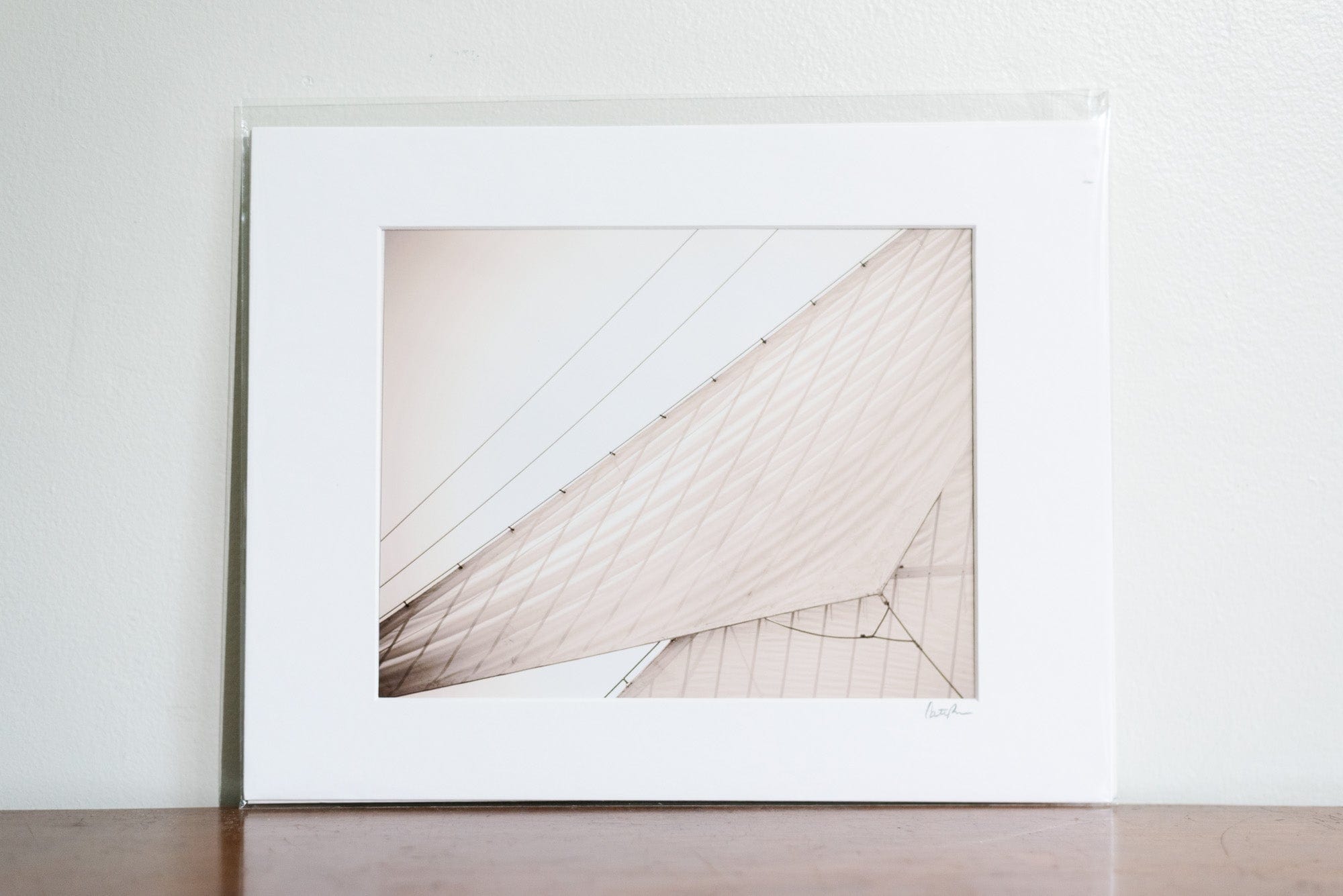 Cate Brown Photo Canvas Sails #2 // Matted Mini Print 11x14" Available Inventory Ocean Fine Art