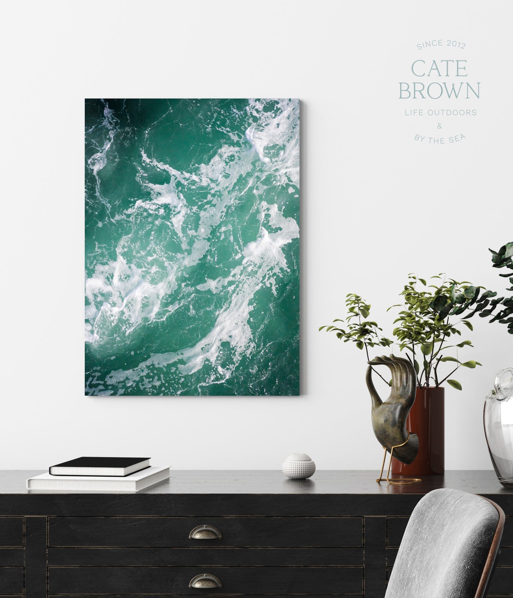Cate Brown Photo Canvas / 16"x24" / None (Print Only) Dark Waters #2  //  Aerial Photography Made to Order Ocean Fine Art