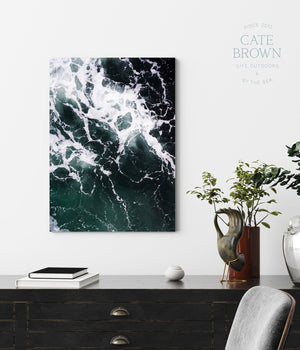Cate Brown Photo Canvas / 16"x24" / None (Print Only) Dark Waters #3  //  Aerial Photography Made to Order Ocean Fine Art