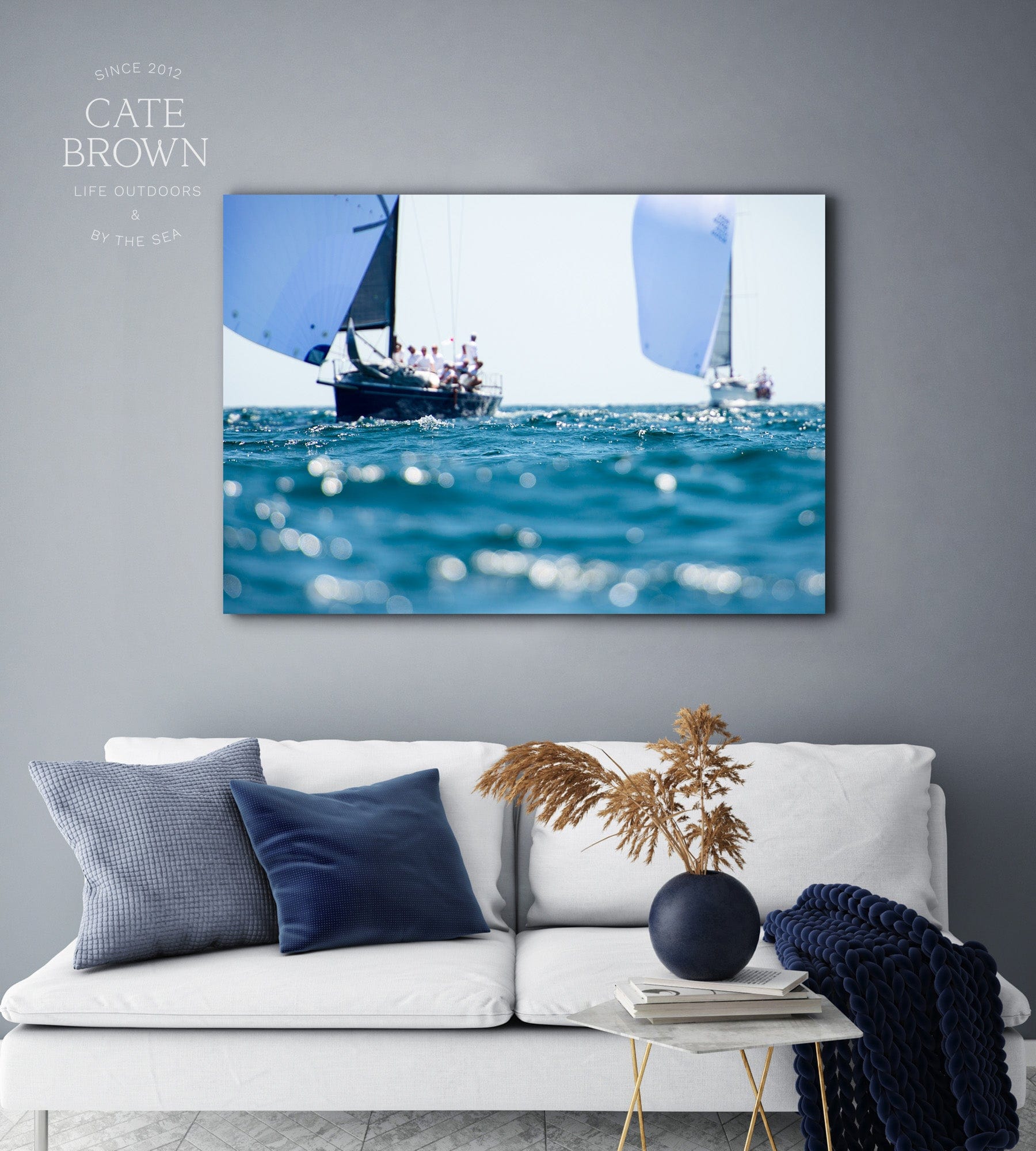 Cate Brown Photo Canvas / 16"x24" / None (Print Only) Downwind Waters  //  Nautical Photography Made to Order Ocean Fine Art