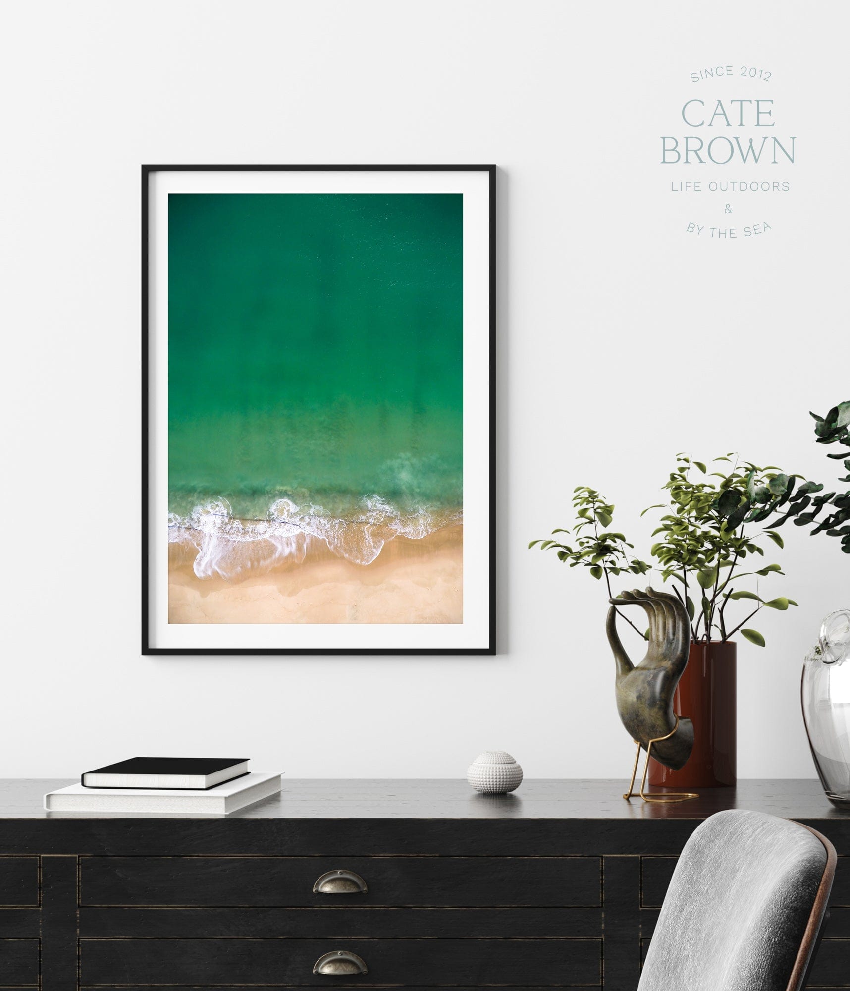 Cate Brown Photo Fine Art Print / 8"x12" / None (Print Only) East Beach #3  //  Aerial Photography Made to Order Ocean Fine Art