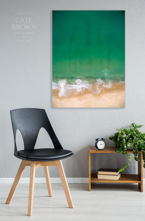 Cate Brown Photo Canvas / 16"x24" / None (Print Only) East Beach #3  //  Aerial Photography Made to Order Ocean Fine Art