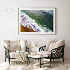 Cate Brown Photo Fine Art Print / 8"x12" / None (Print Only) East Beach #12  //  Aerial Photography Made to Order Ocean Fine Art