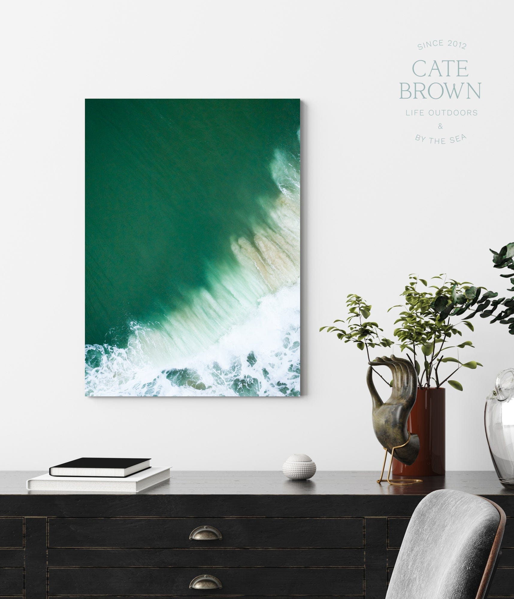 Cate Brown Photo Canvas / 16"x24" / None (Print Only) East Beach #17  //  Aerial Photography Made to Order Ocean Fine Art