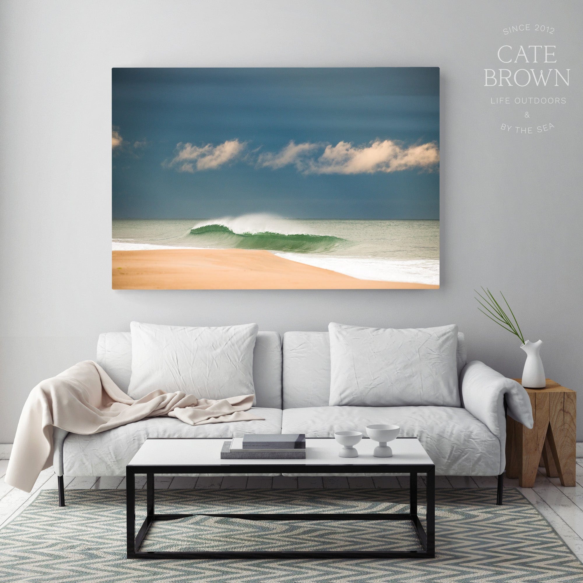 Cate Brown Photo Canvas / 16"x24" / None (Print Only) East Beach Bend  //  Seascape Photography Made to Order Ocean Fine Art