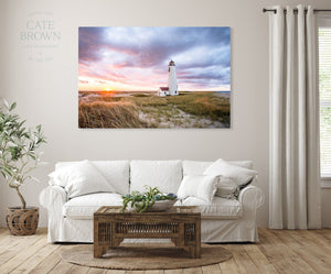 Cate Brown Photo Canvas / 16"x24" / None (Print Only) Great Point Light at Sunset #6  //  Landscape Photography Made to Order Ocean Fine Art