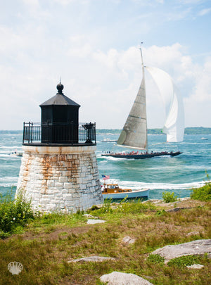 Cate Brown Photo J Class at Castle Hill Light  //  Nautical Photography Made to Order Ocean Fine Art