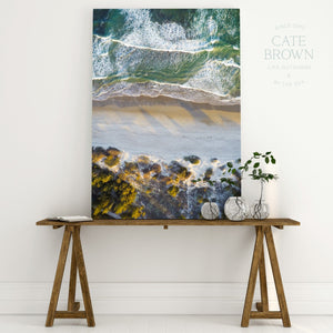 Cate Brown Photo Canvas / 16"x24" / None (Print Only) Narragansett #1  //  Aerial Photography Made to Order Ocean Fine Art