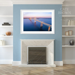 Cate Brown Photo Fine Art Print / 8"x12" / None (Print Only) Newport Bridget at Dusk  //  Aerial Photography Made to Order Ocean Fine Art