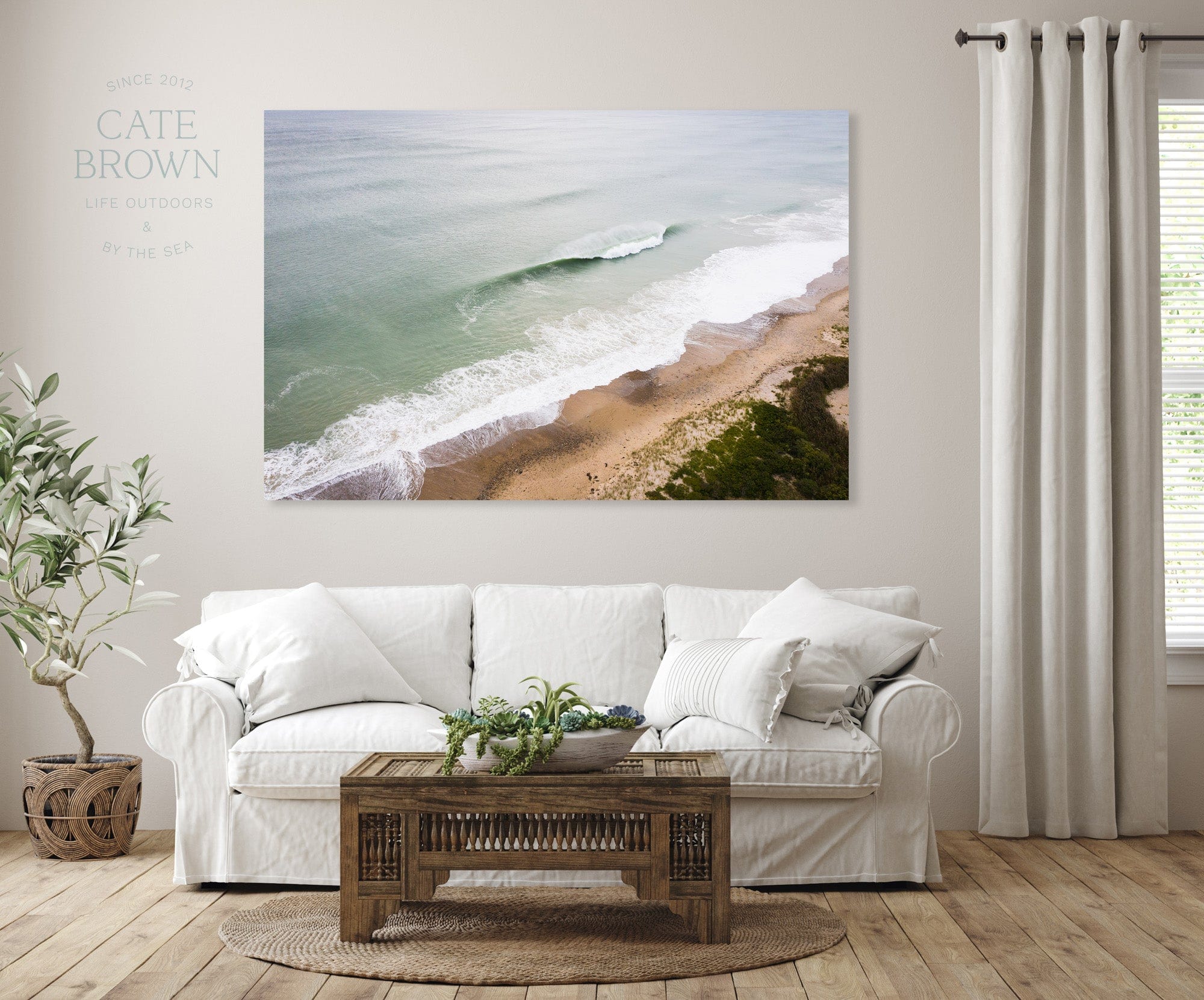 Cate Brown Photo Canvas / 16"x24" / None (Print Only) Ocean View from Moonstone #4  //  Aerial Photography Made to Order Ocean Fine Art