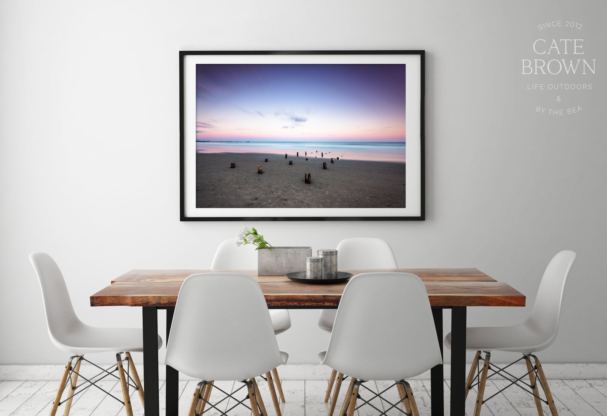 Cate Brown Photo Fine Art Print / 8"x12" / None (Print Only) Old Narragansett Pier at Dusk  //  Seascape Photography Made to Order Ocean Fine Art