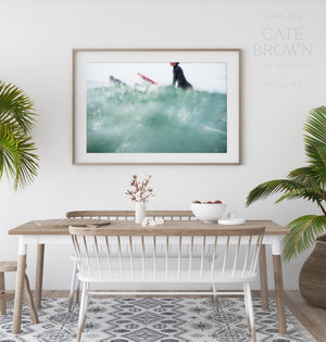 Cate Brown Photo Fine Art Print / 16"x24" / Natural Wood Paulette Sparkles  //  Surf Photography Made to Order Ocean Fine Art