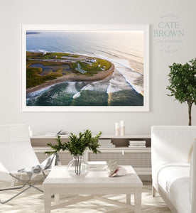 Cate Brown Photo Fine Art Print / 8"x12" / None (Print Only) Point Judith #6  //  Aerial Photography Made to Order Ocean Fine Art