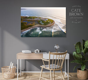 Cate Brown Photo Canvas / 16"x24" / None (Print Only) Point Judith #6  //  Aerial Photography Made to Order Ocean Fine Art