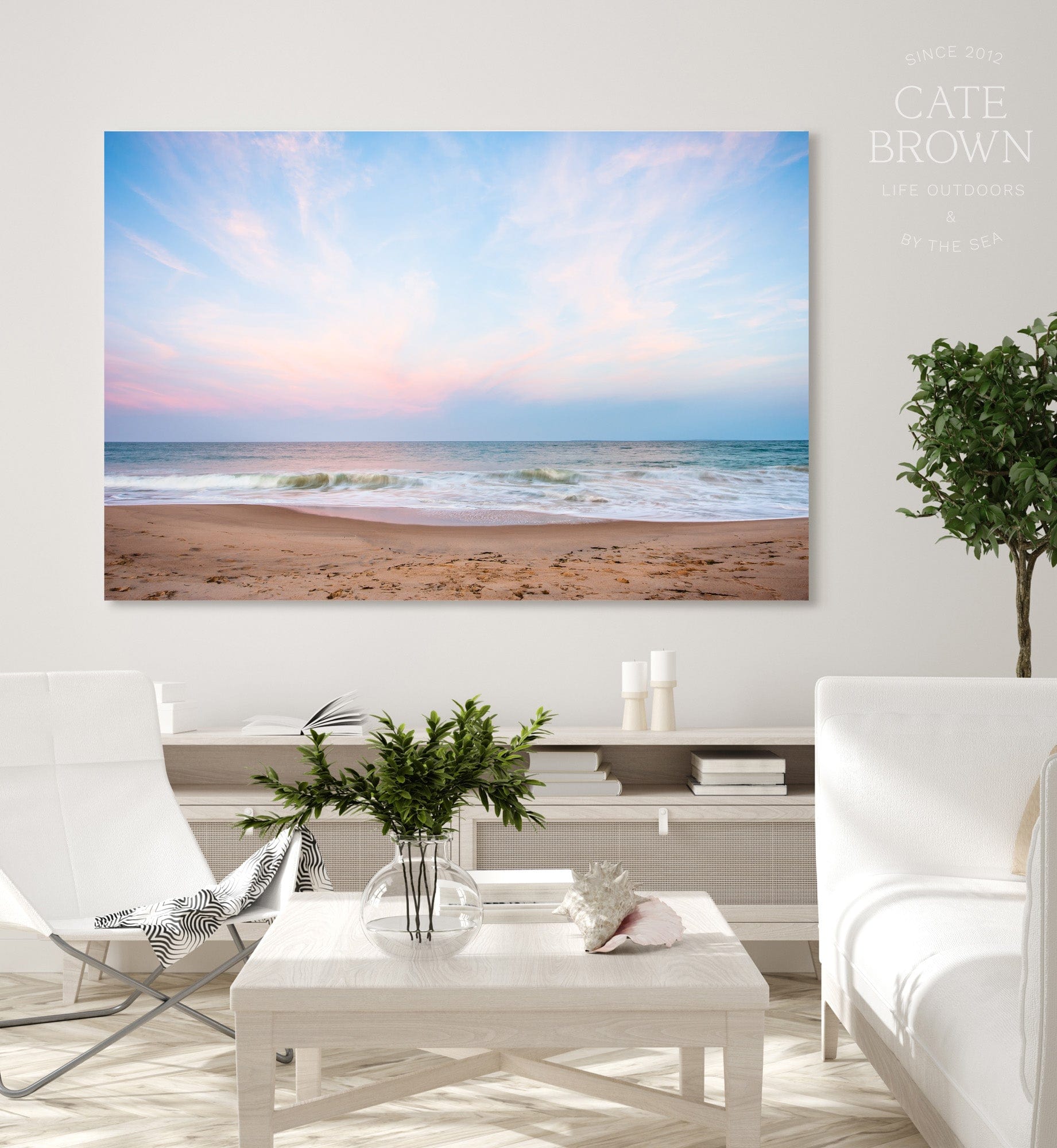 Cate Brown Photo Canvas / 16"x24" / None (Print Only) Qeba Pastels  //  Seascape Photography Made to Order Ocean Fine Art