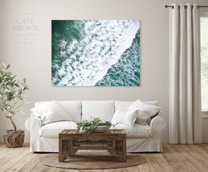 Cate Brown Photo Canvas / 16"x24" / None (Print Only) Scarborough #8  //  Aerial Photography Made to Order Ocean Fine Art